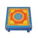 Handicraft Wooden Chourang Pooja Chowki Ferozi and Peach